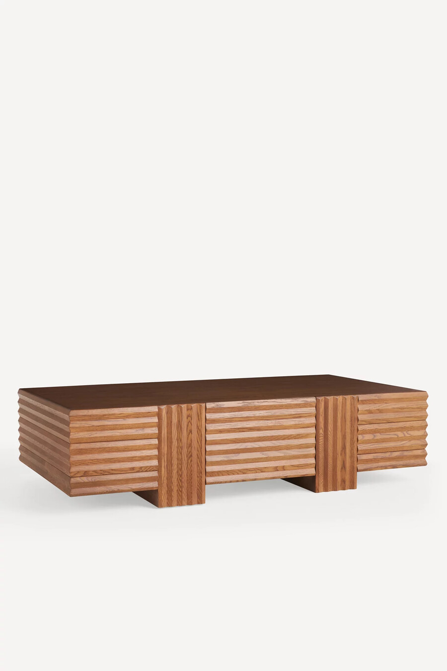 omari carved oak rectangle coffee table