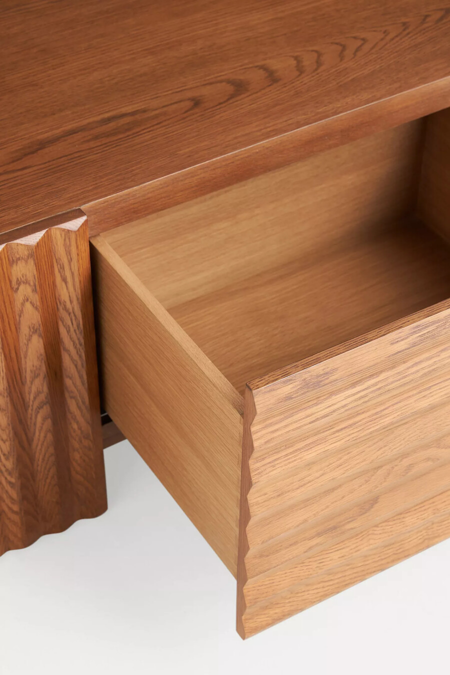 omari carved oak rectangle coffee table