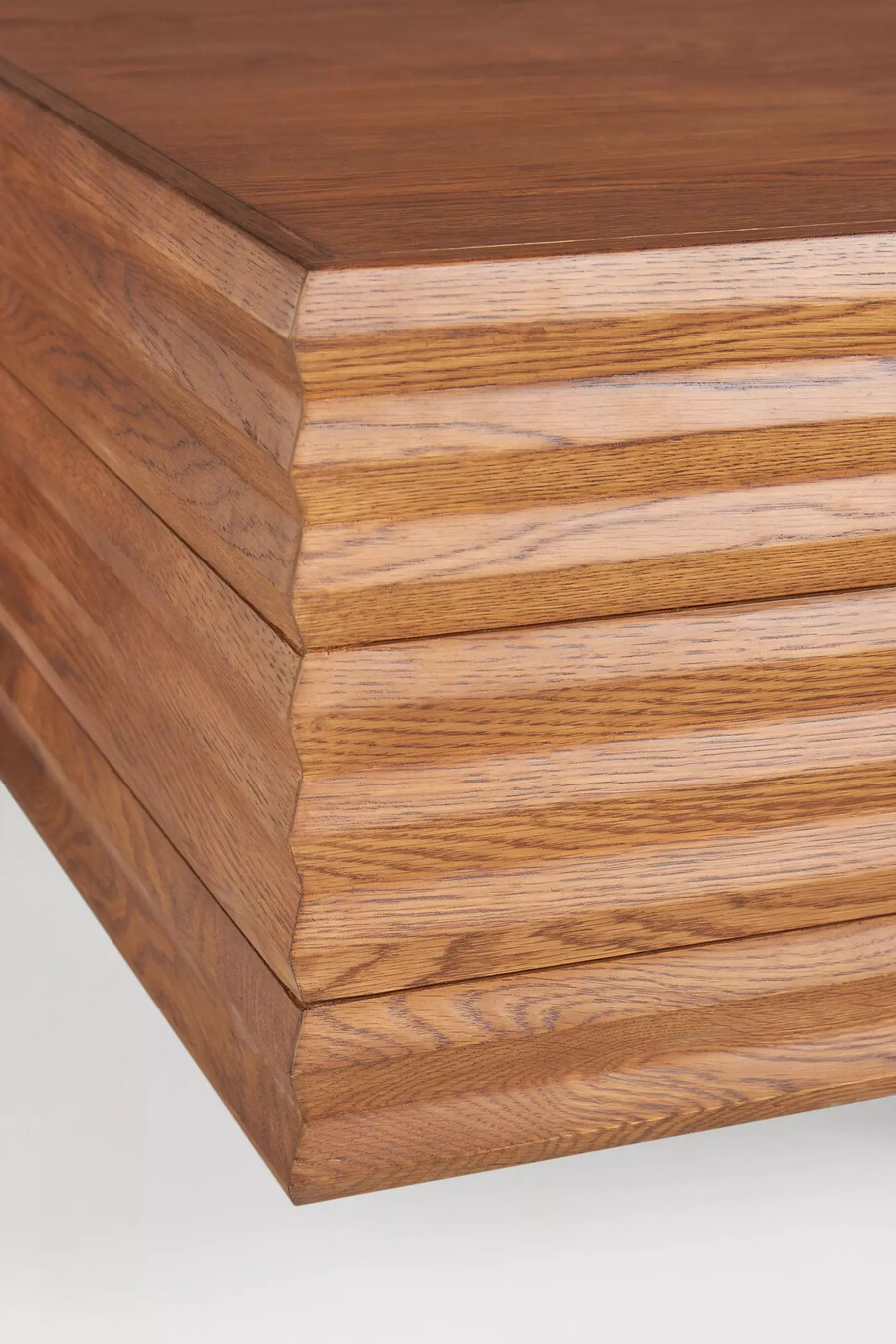omari carved oak rectangle coffee table