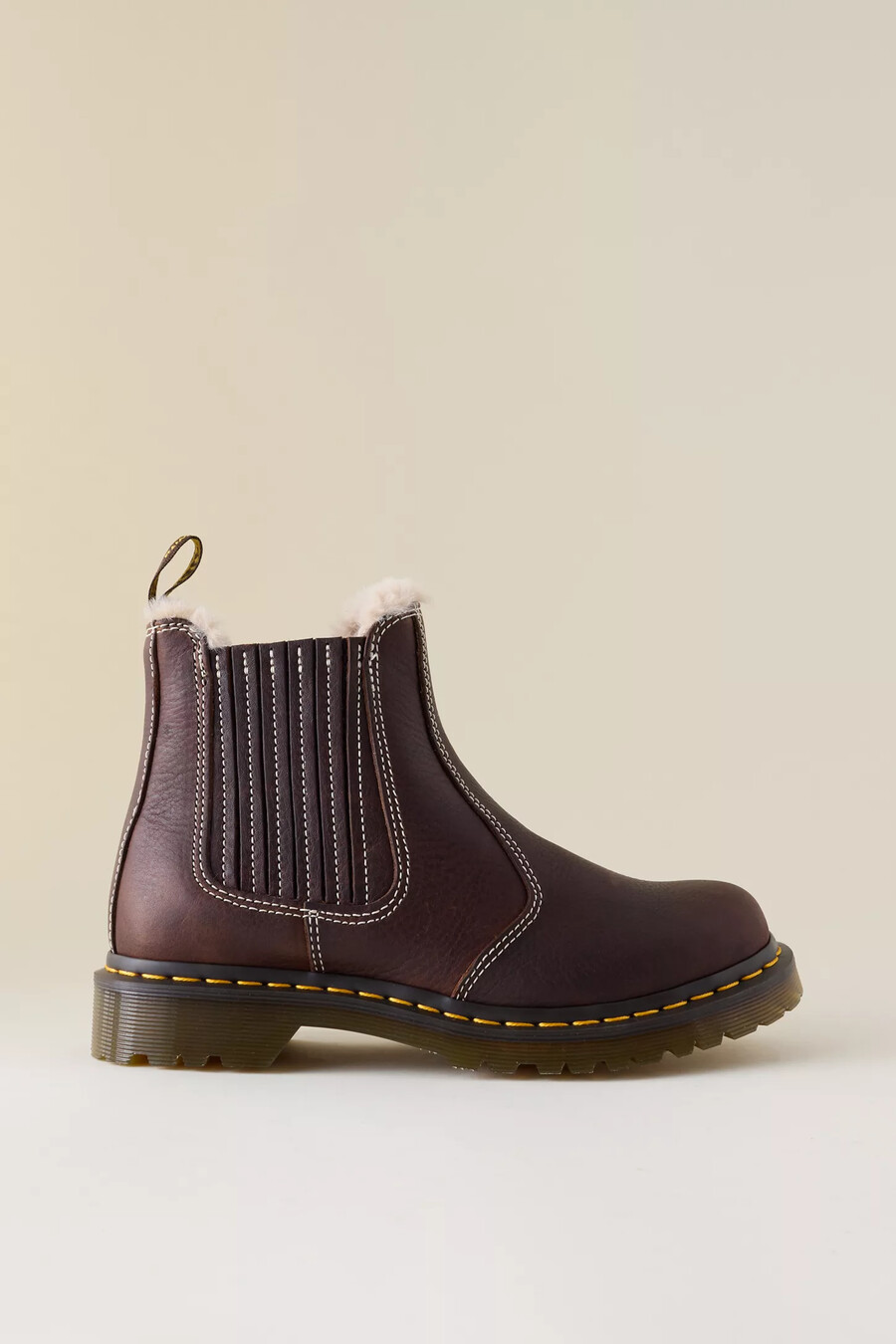 dr. martens 2976 leonore ii faux-fur leather chelsea boots