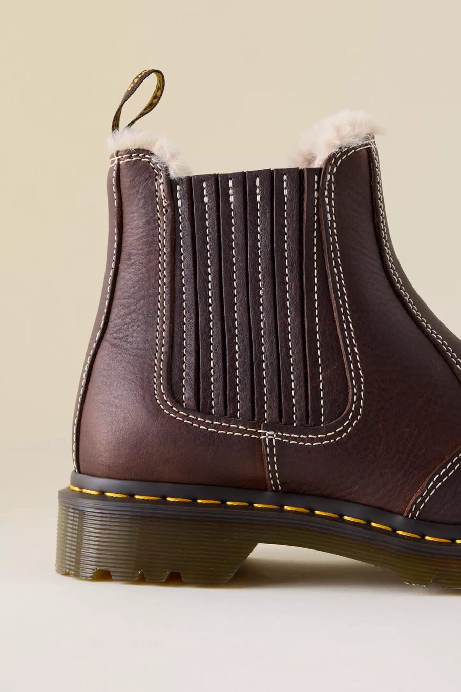 dr. martens 2976 leonore ii faux-fur leather chelsea boots