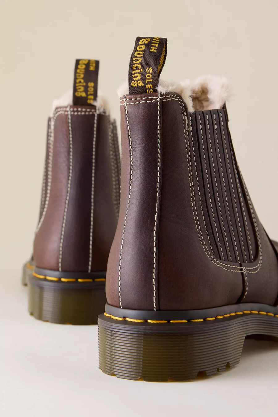 dr. martens 2976 leonore ii faux-fur leather chelsea boots