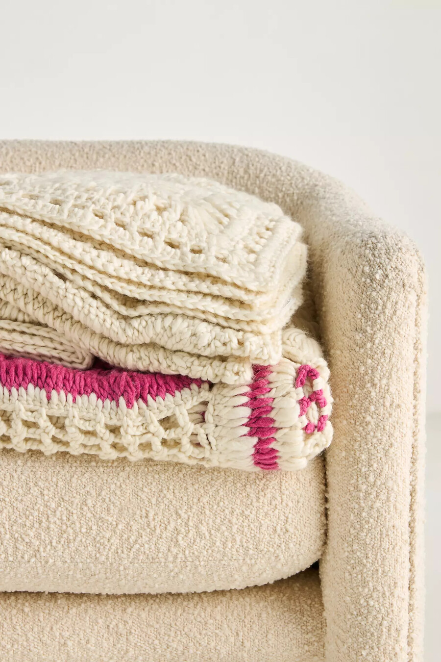 aspen crochet knit throw blanket