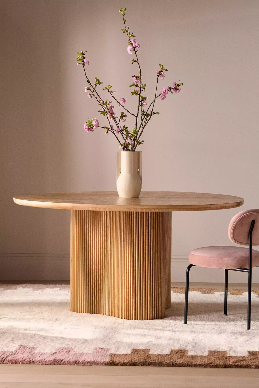 scout wood round dining table