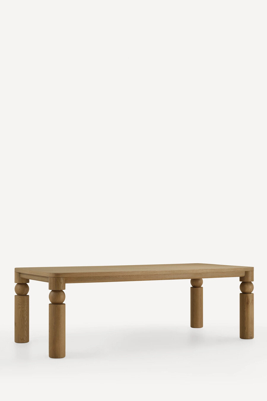 cas rectangular turned wood dining table