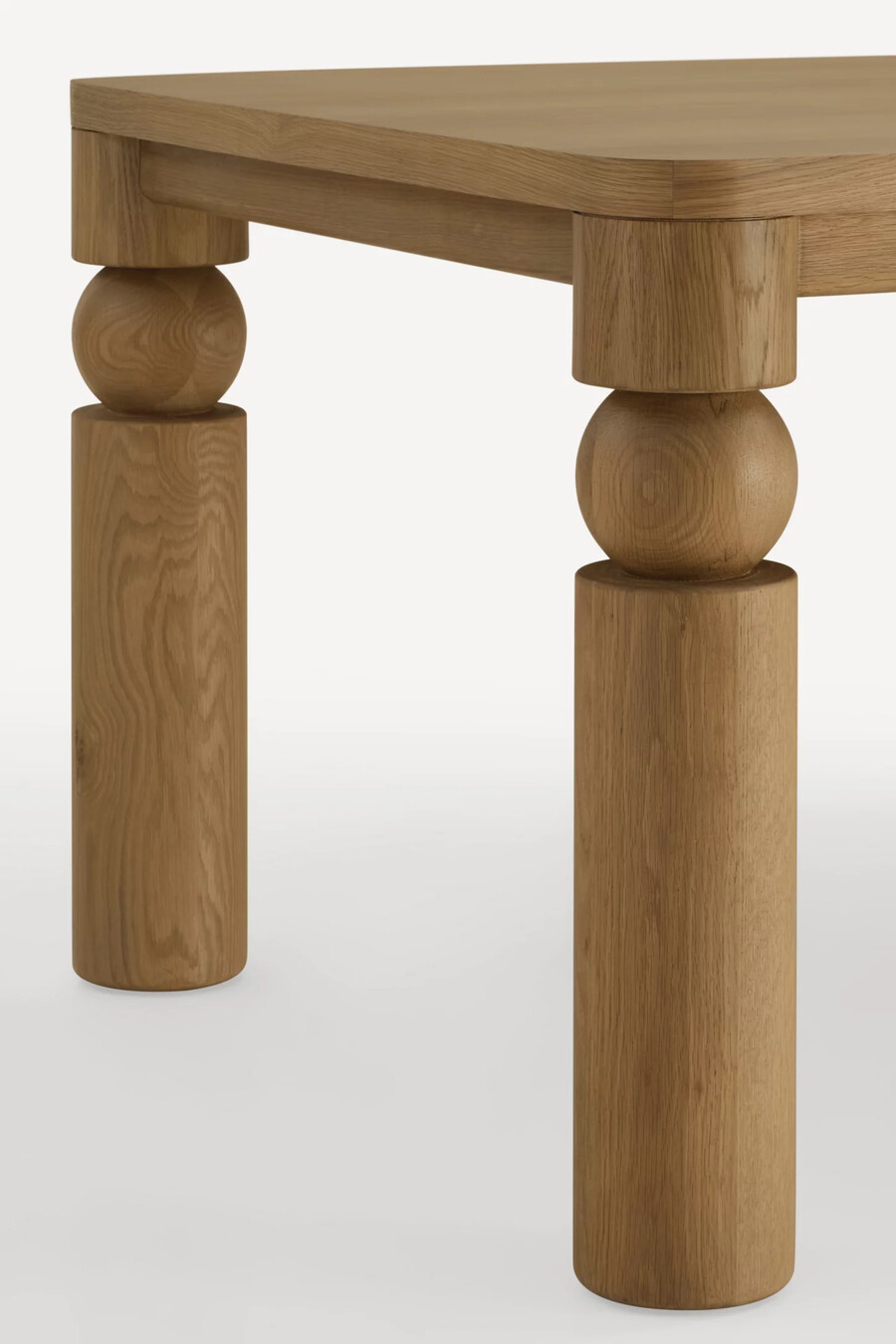 cas rectangular turned wood dining table