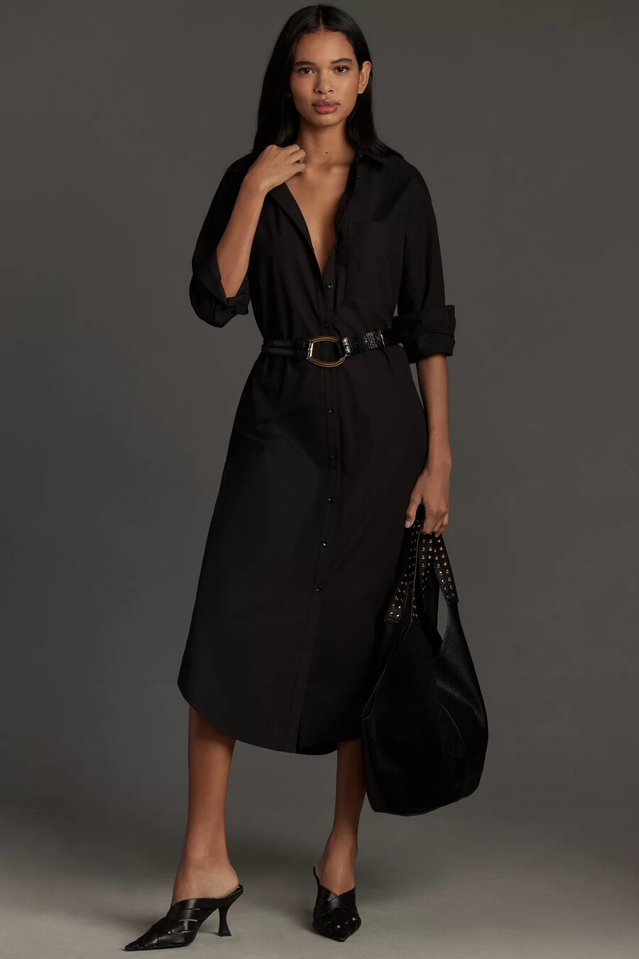 by anthropologie long-sleeve shirt dress