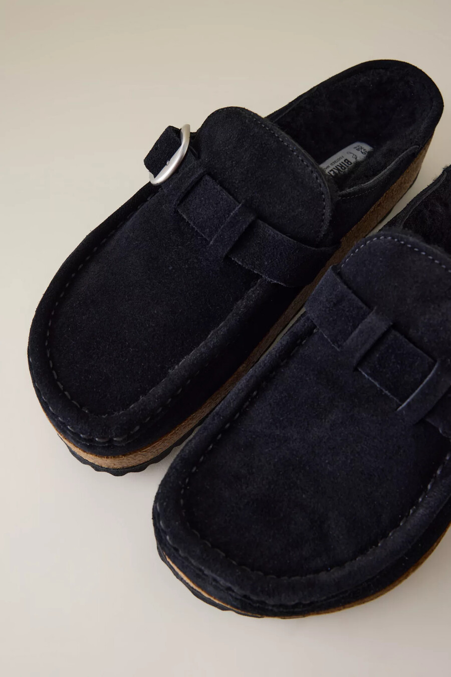 birkenstock buckley shearling suede clogs