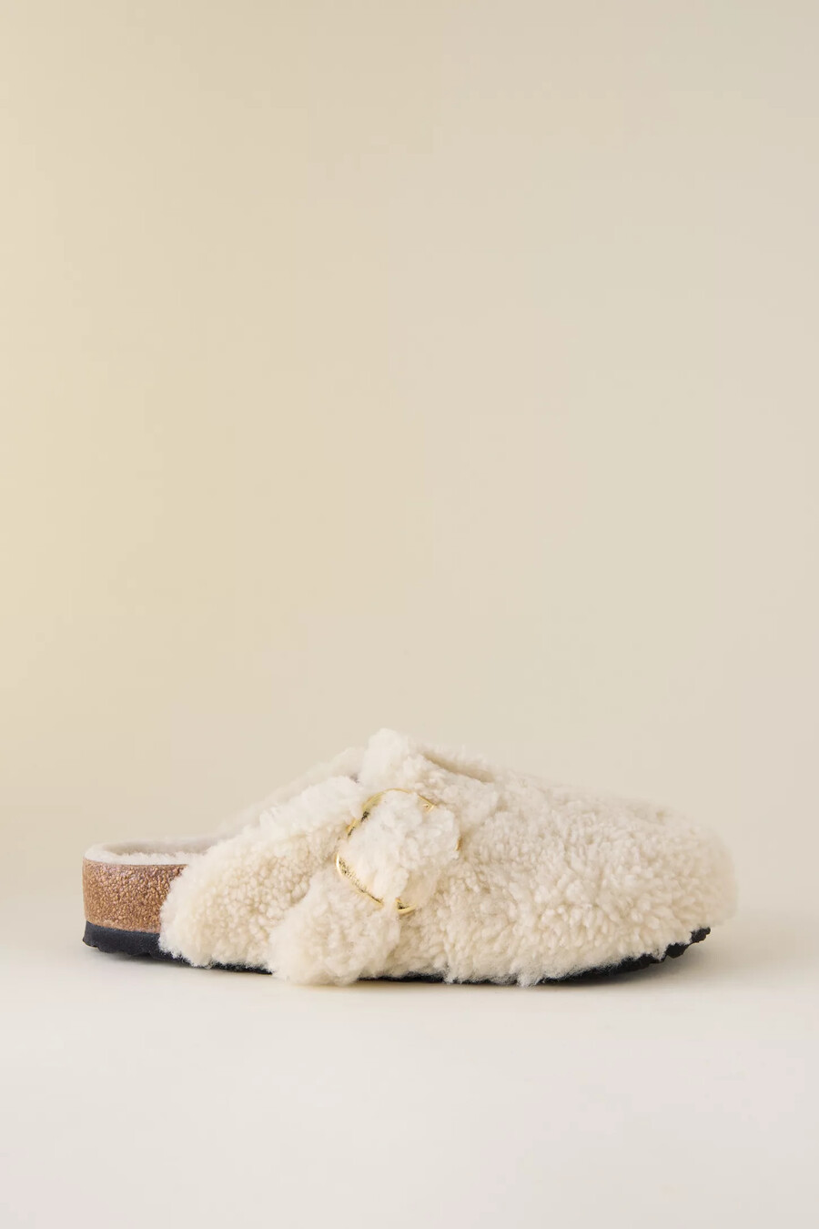 birkenstock boston big buckle shearling clogs