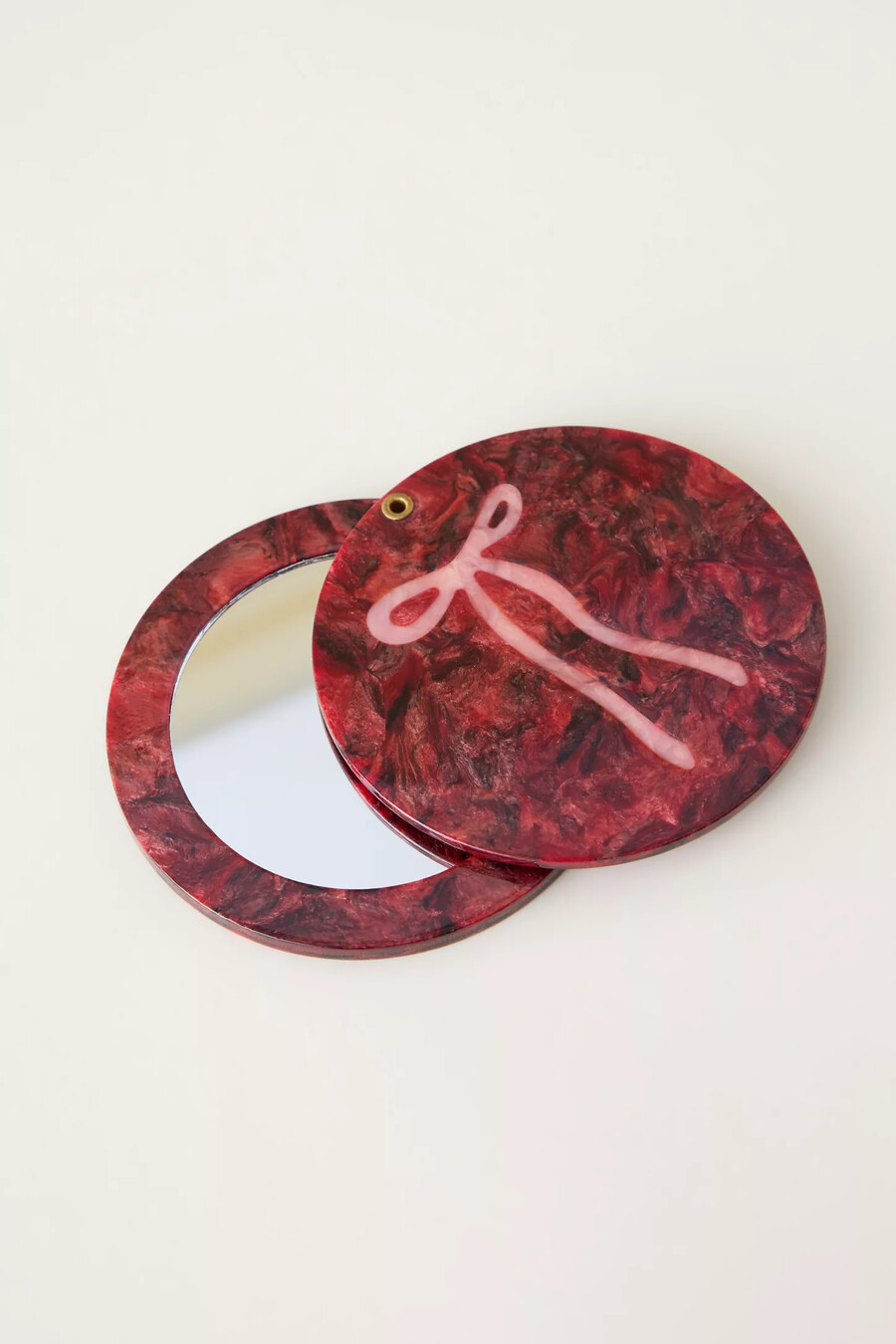 solar eclipse red bow compact mirror