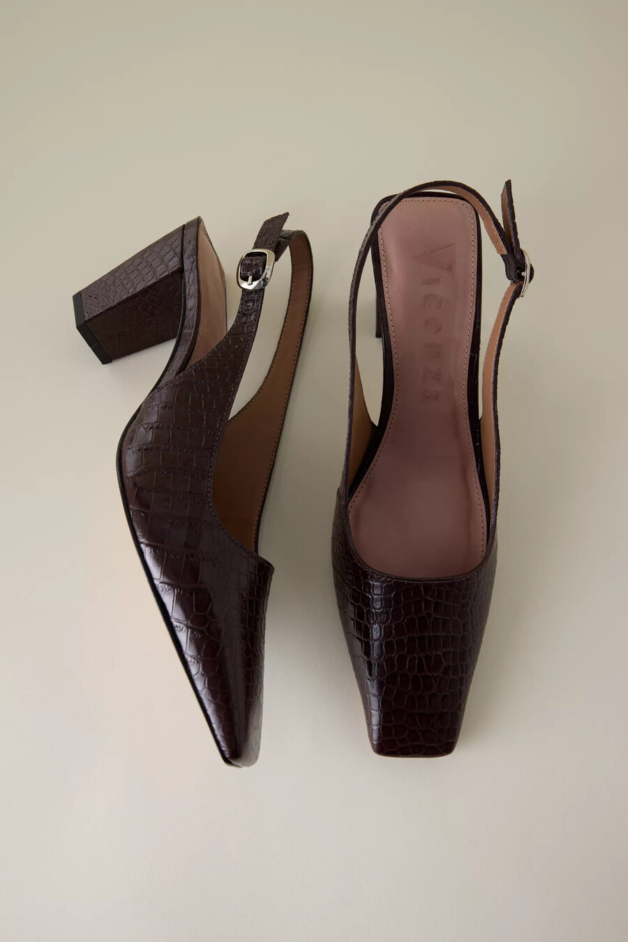vicenza square-toe slingback heels