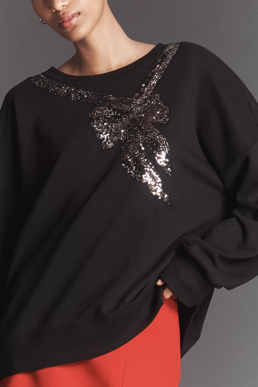 maeve embellished bow sweatshirt