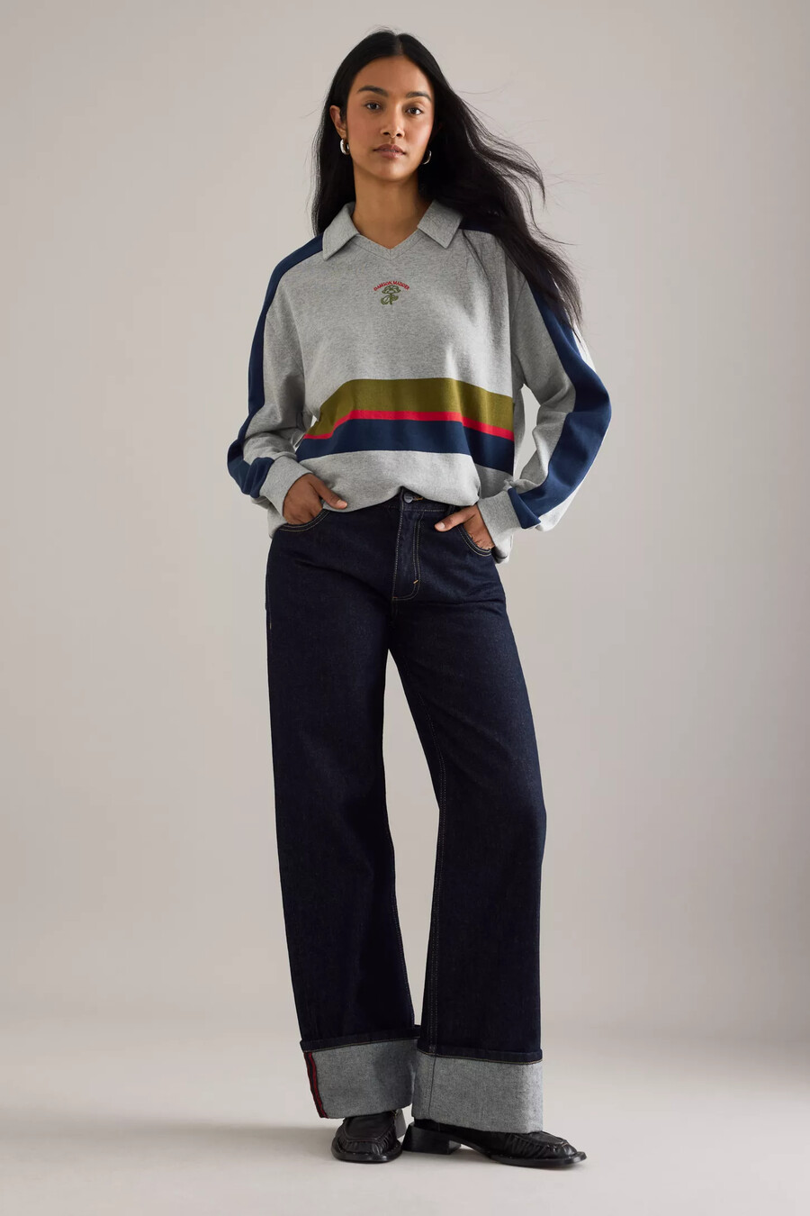 damson madder verity v-neck rugby top