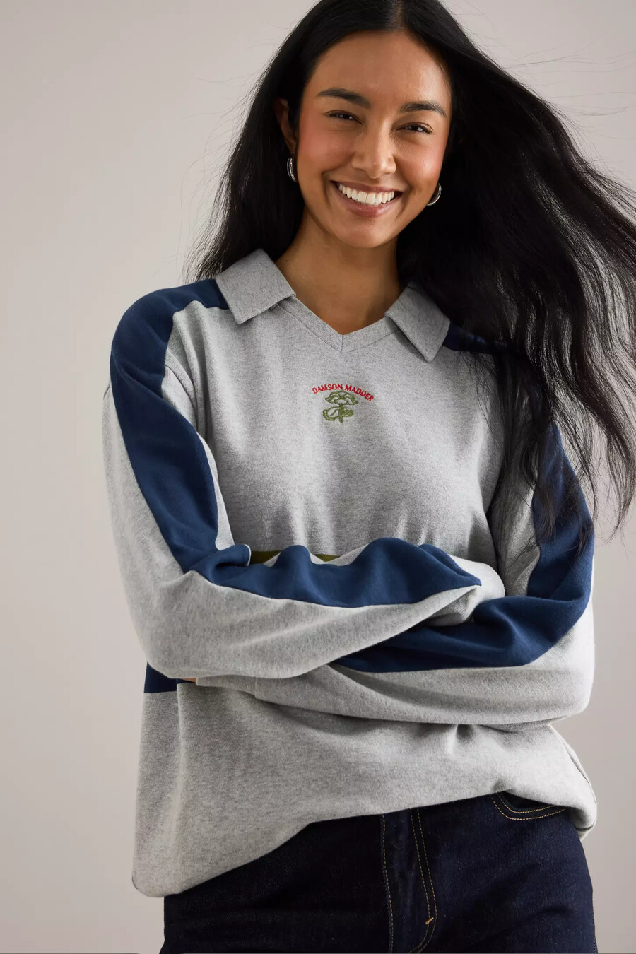 damson madder verity v-neck rugby top