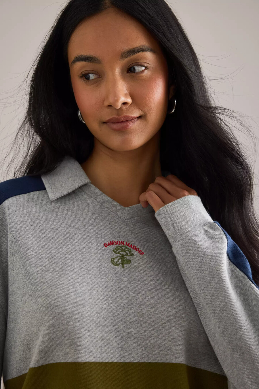 damson madder verity v-neck rugby top