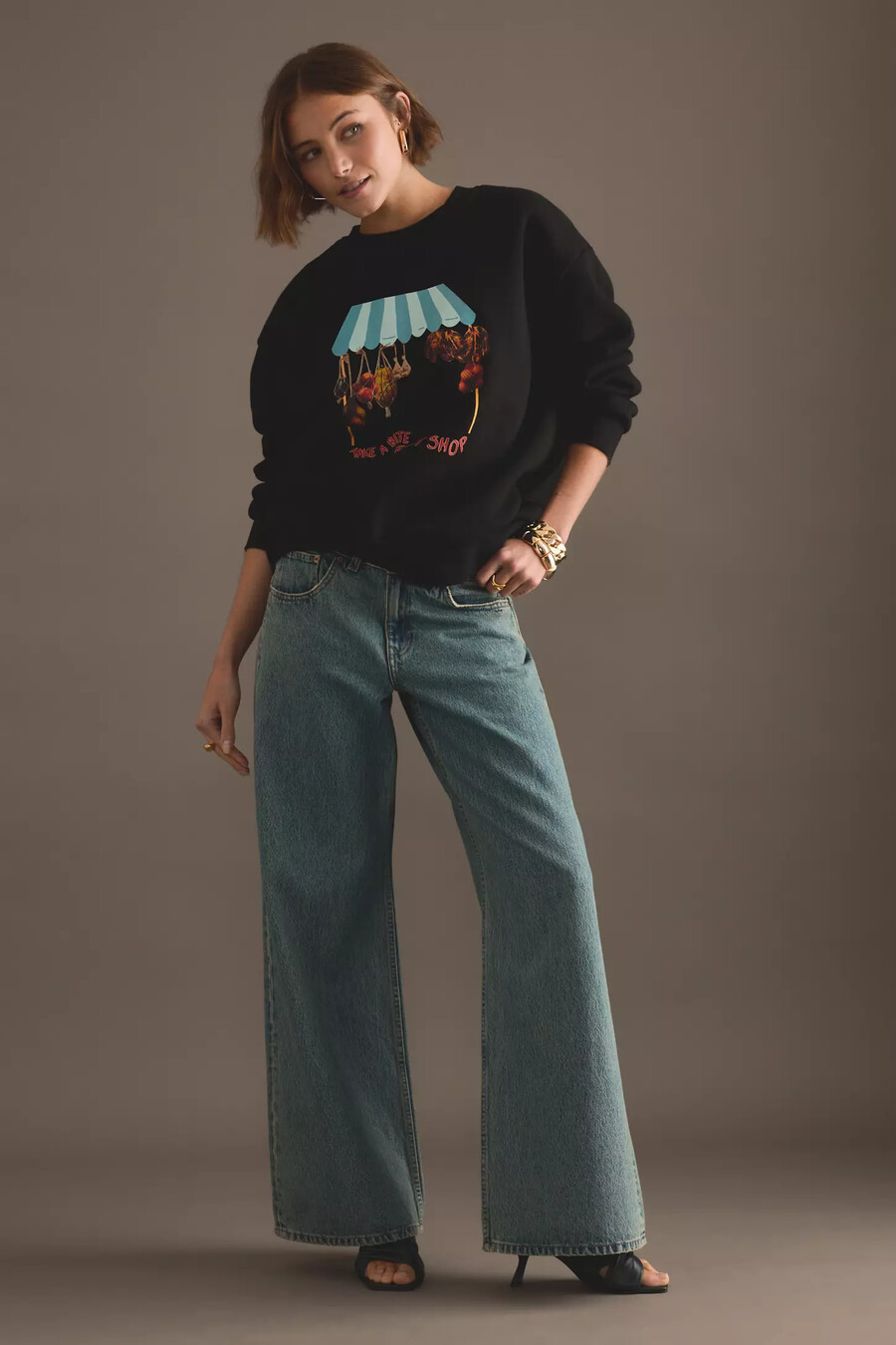 never fully dressed fruit shop graphic sweatshirt