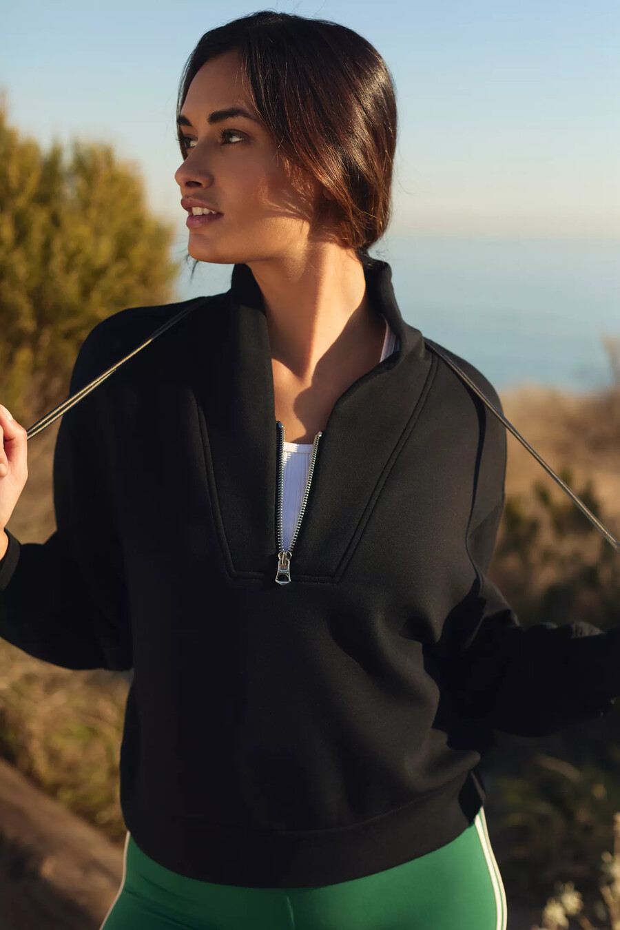 varley davidson zip-front sweatshirt