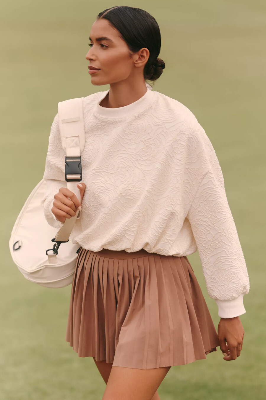 daily practice textured bubble sweatshirt