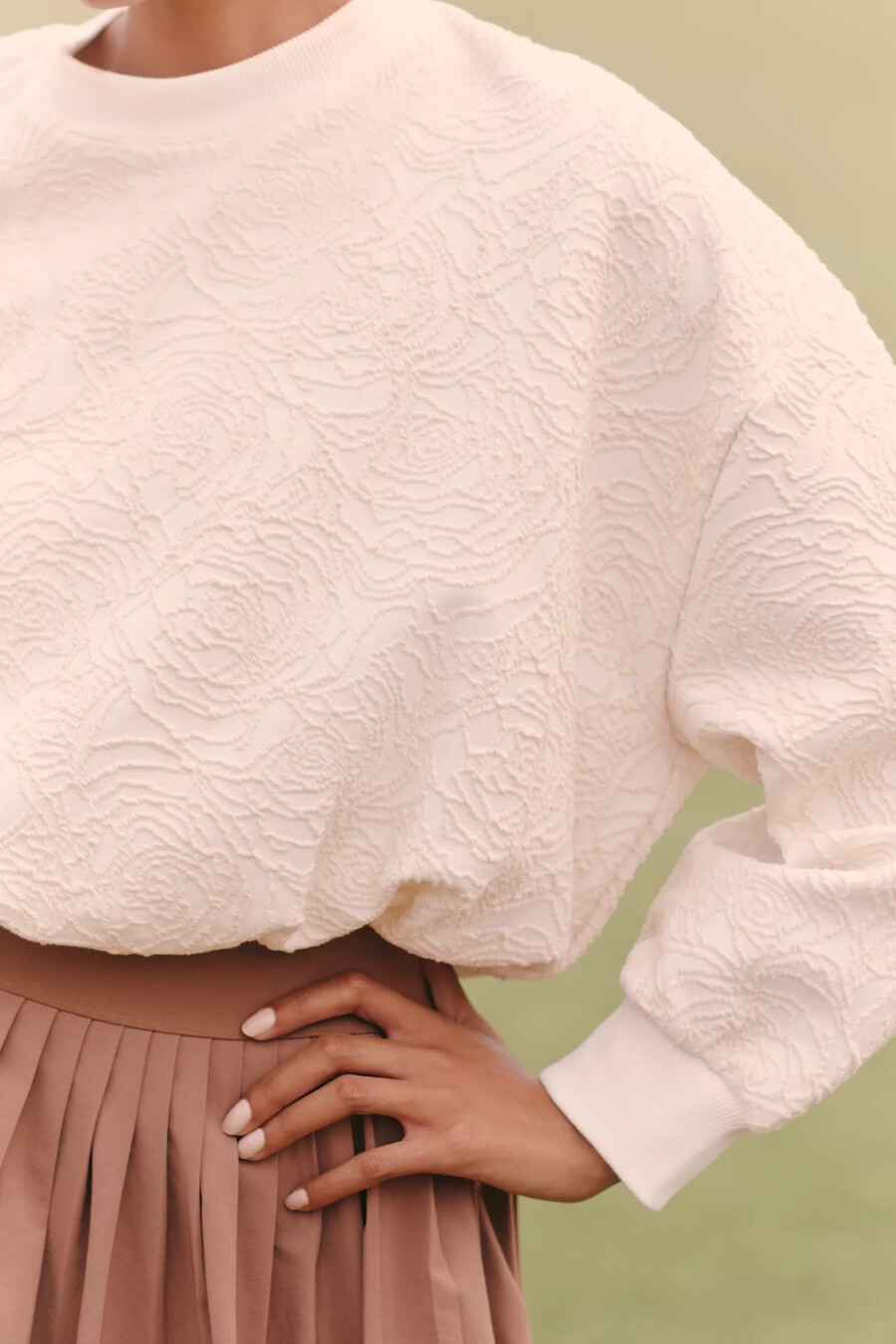 daily practice textured bubble sweatshirt