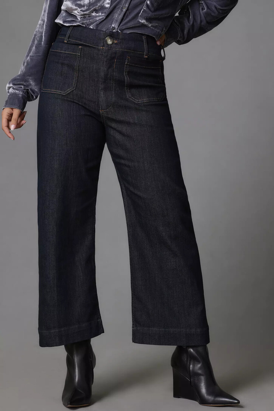 the colette cropped wide-leg jeans by maeve
