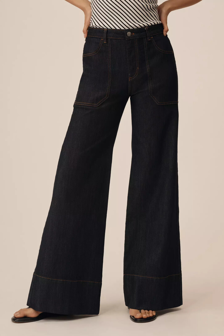 the rylan relaxed high-rise flare jeans by pilcro