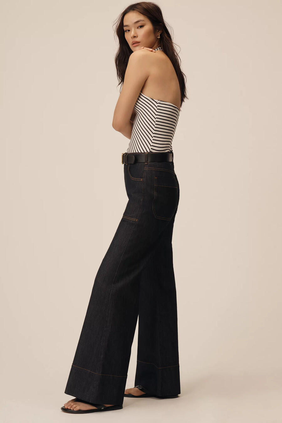 the rylan relaxed high-rise flare jeans by pilcro