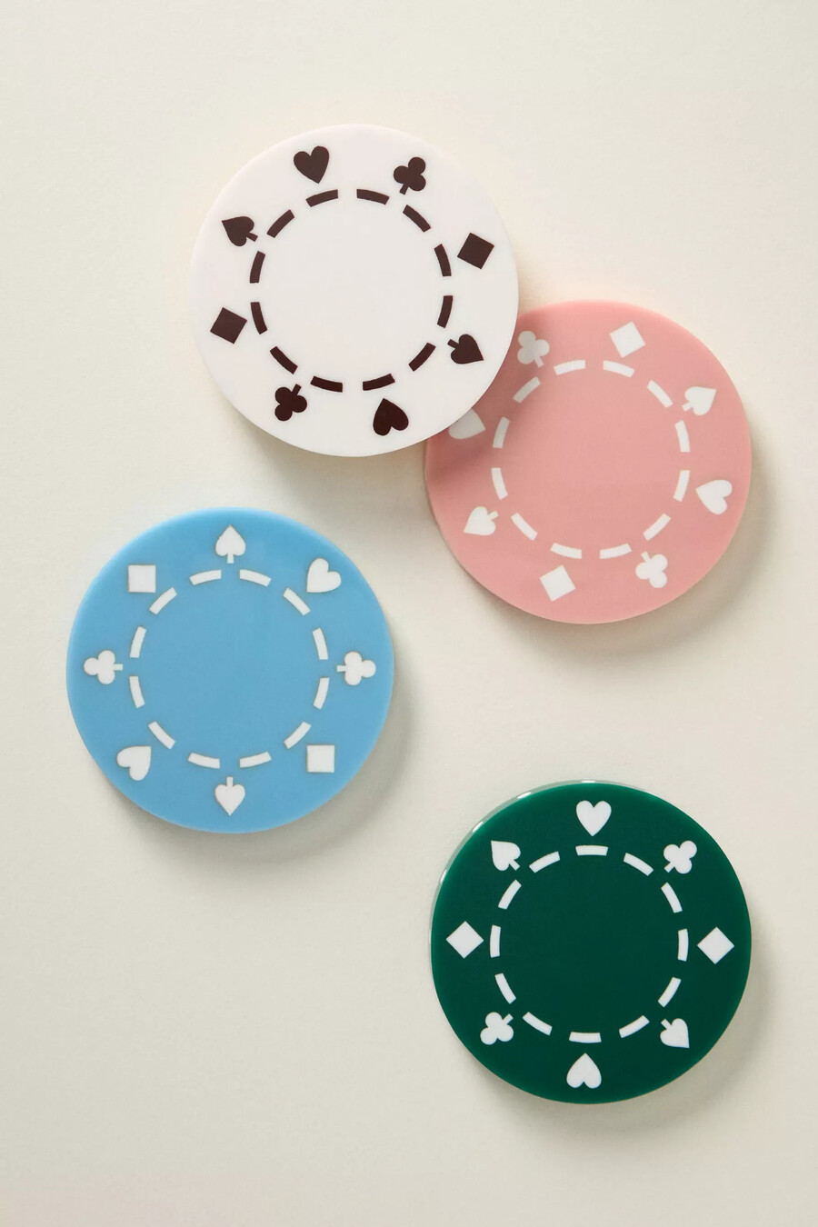 resin poker chip coasters set of 4
