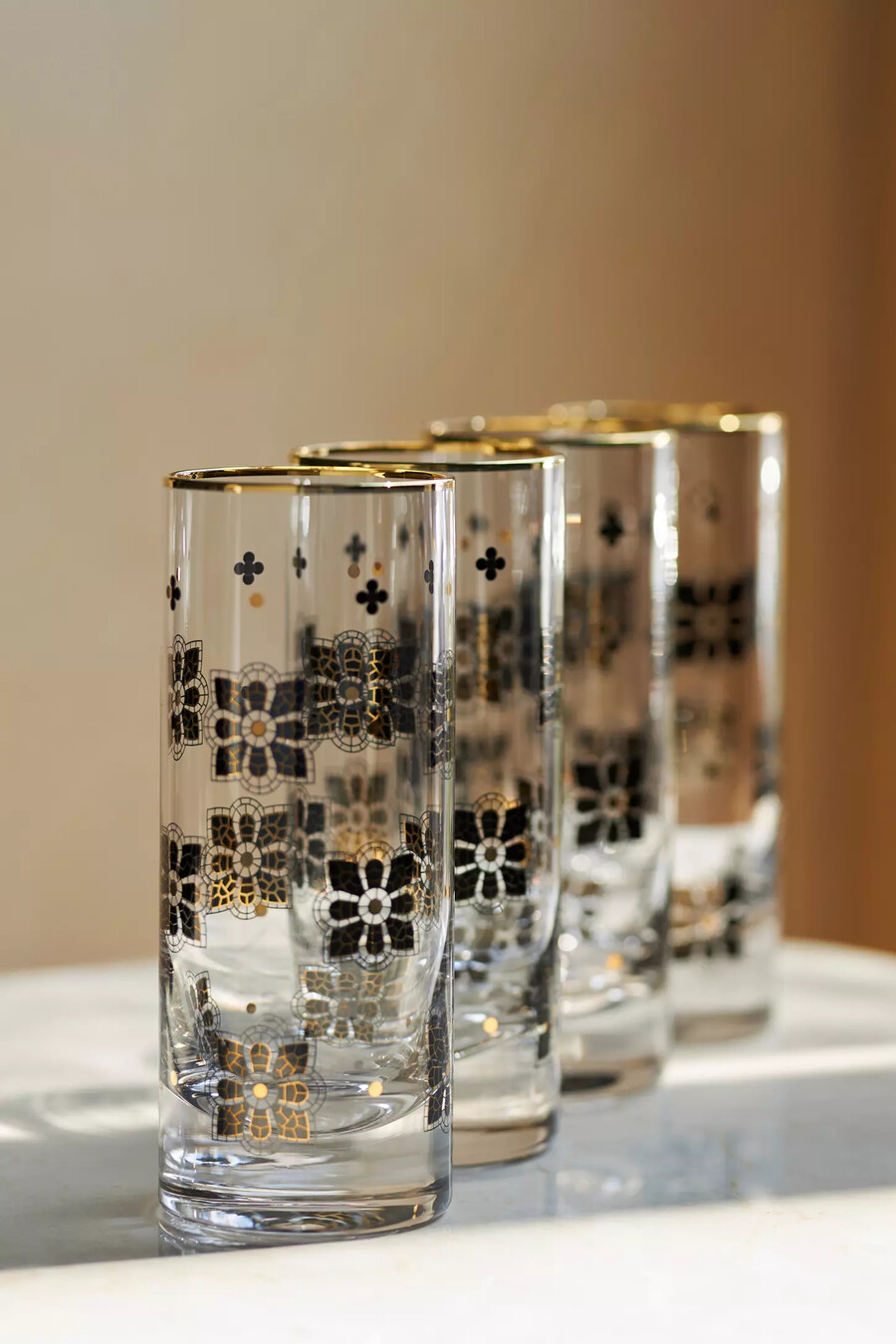 bistro tile highball glasses set of 4