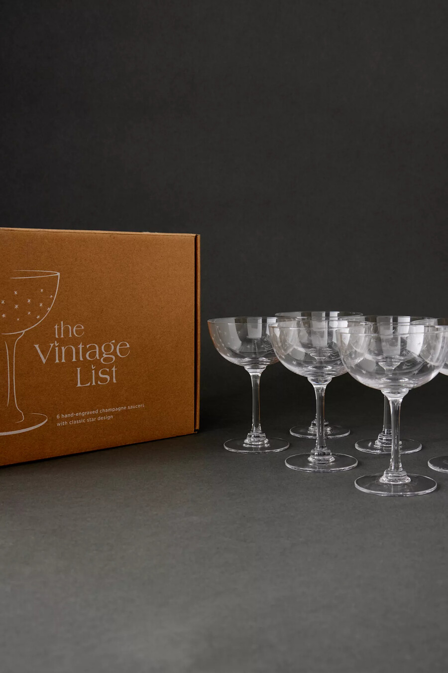 set of 6 the vintage list champagne saucers