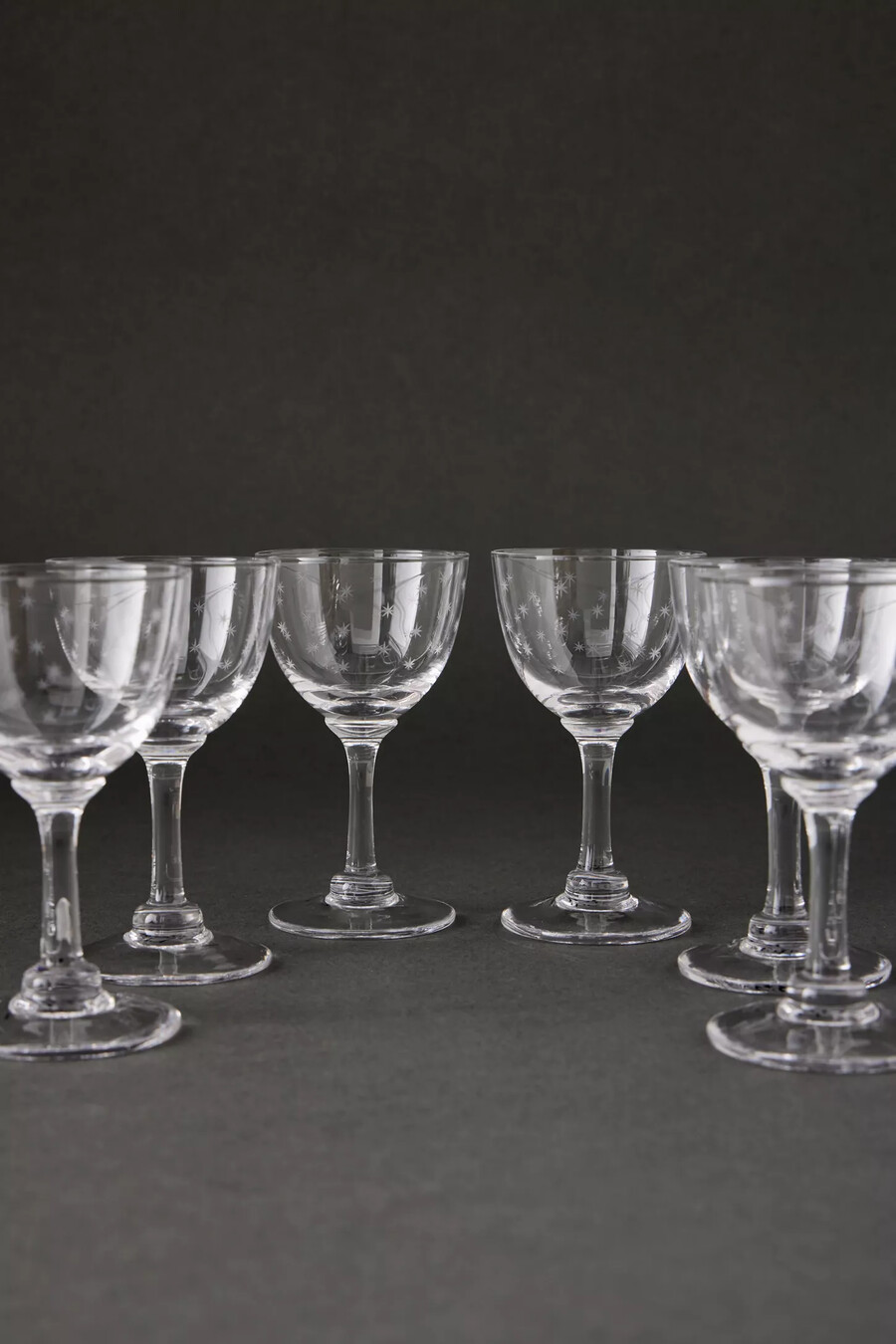 the vintage list crystal stemmed liqueur glasses set of 6