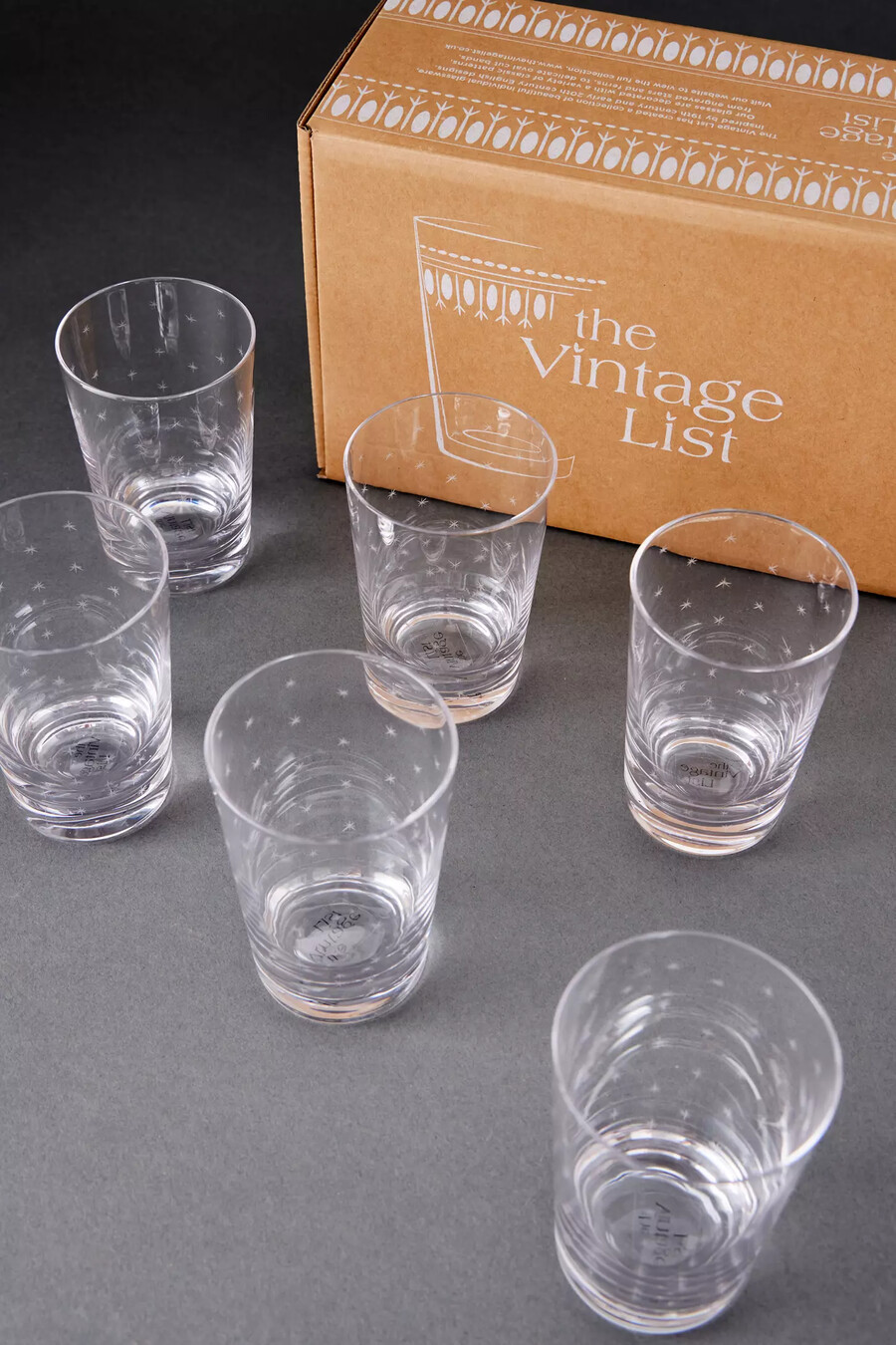 the vintage list tumbler glasses set of 6