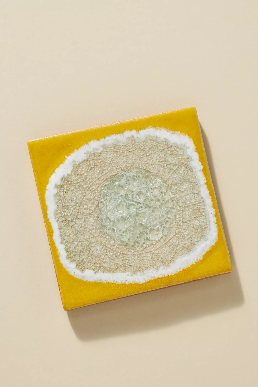 molten rock ceramic square coaster