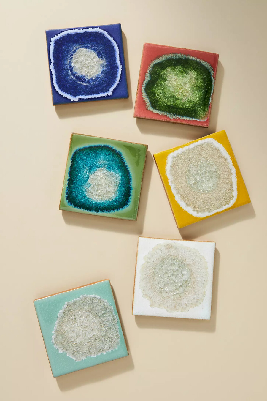 molten rock ceramic square coaster