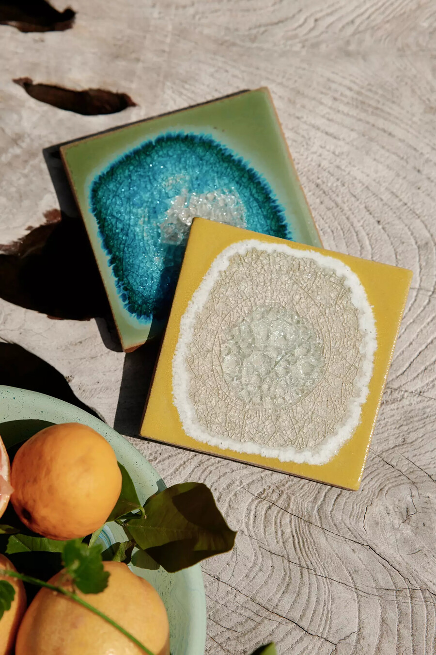 molten rock ceramic square coaster