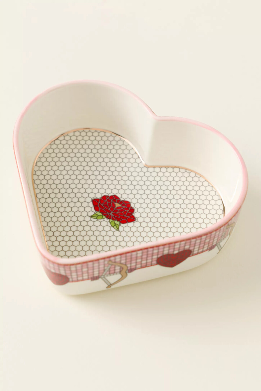 the bistro tile stoneware ramekin valentines edition