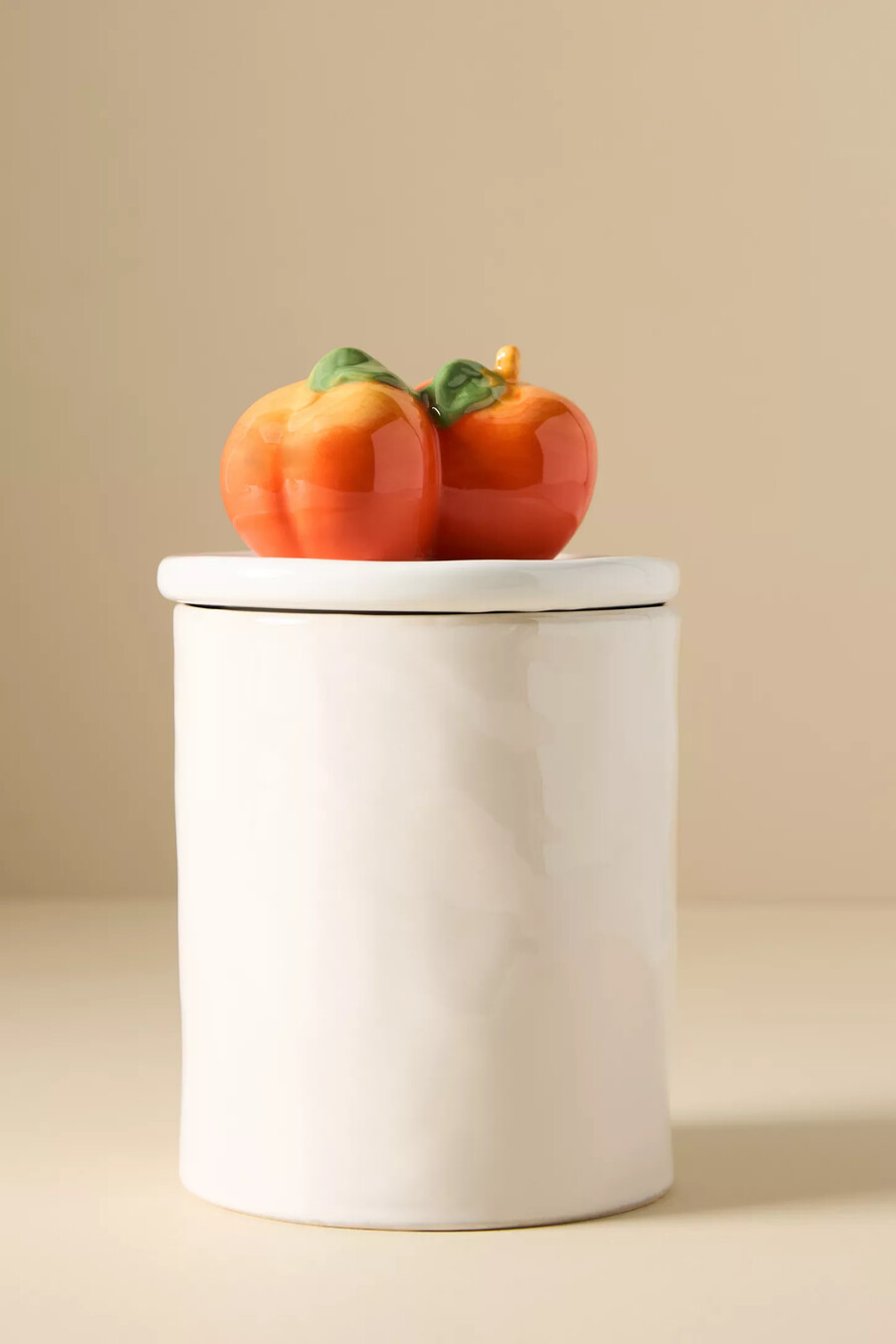fruta peach medium stoneware canister