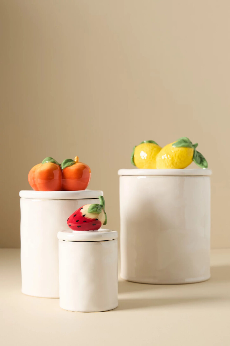 fruta peach medium stoneware canister