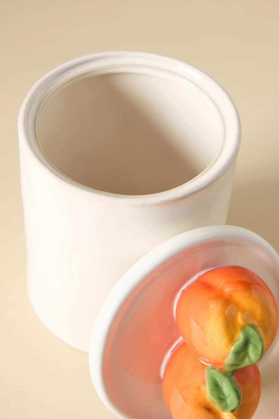 fruta peach medium stoneware canister
