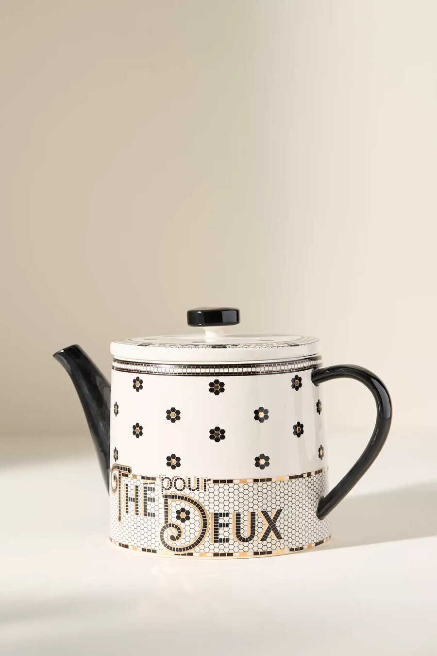 the bistro tile stoneware teapot