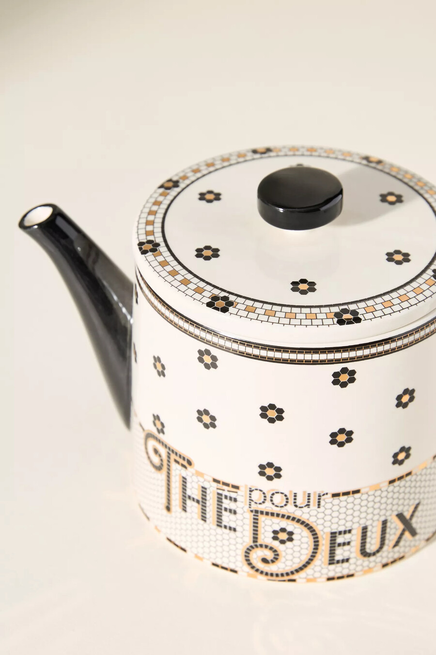 the bistro tile stoneware teapot