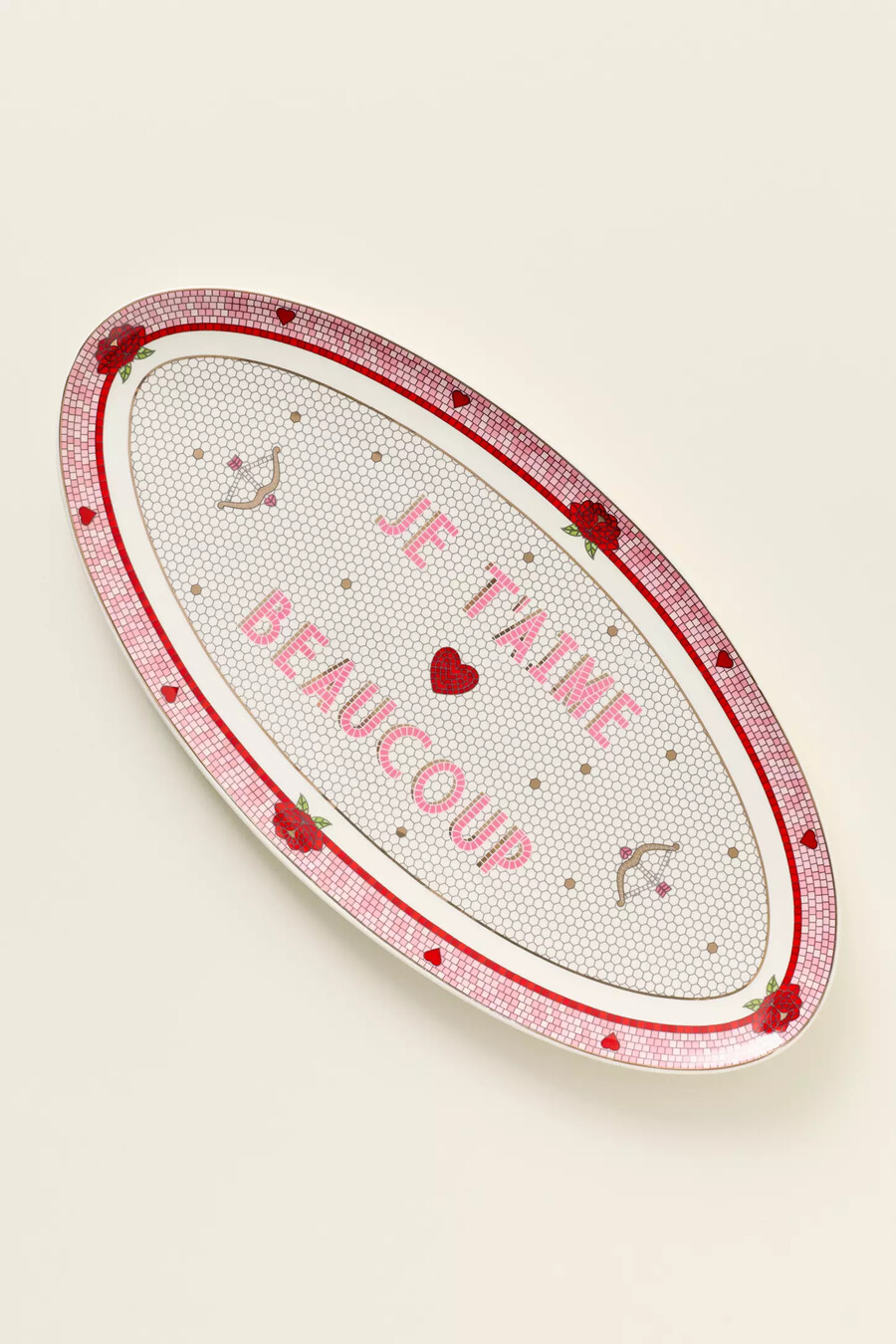 the bistro tile stoneware platter valentines day edition