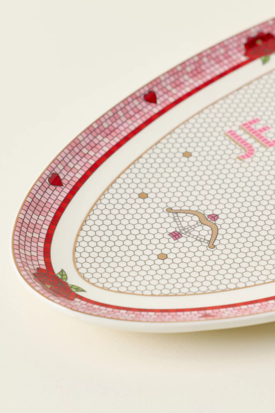 the bistro tile stoneware platter valentines day edition