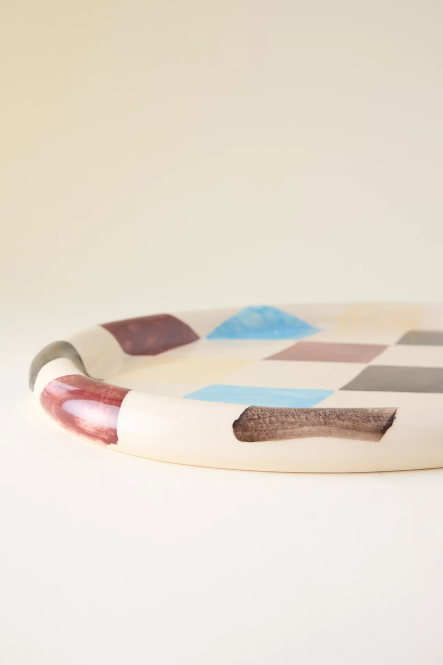 damson madder handpainted harlequin serving platter