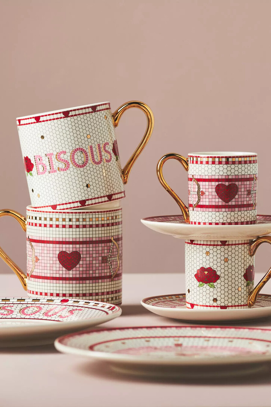 valentine bistro tile dessert plate