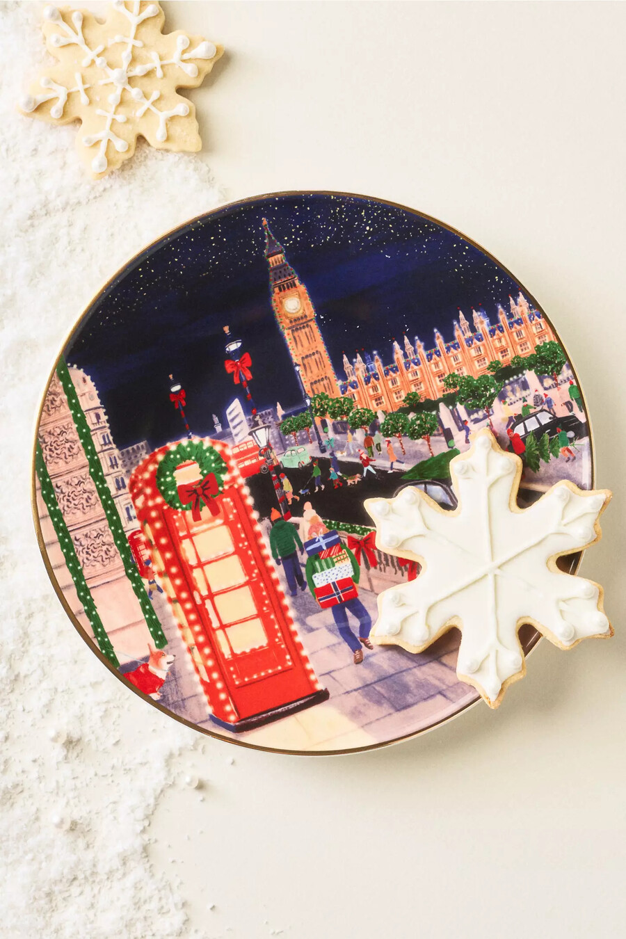 holiday in the city stoneware dessert plate
