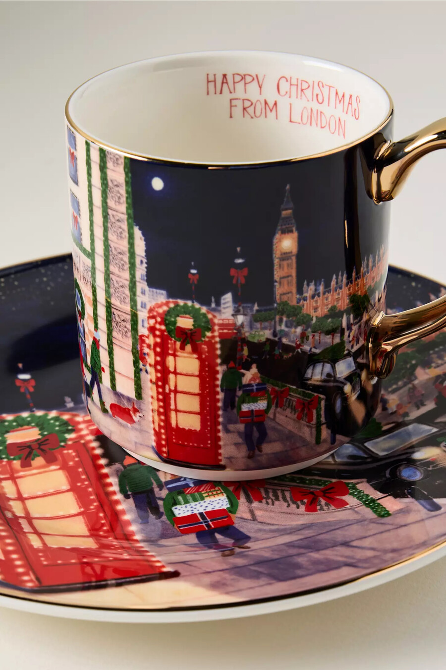 holiday in the city stoneware dessert plate
