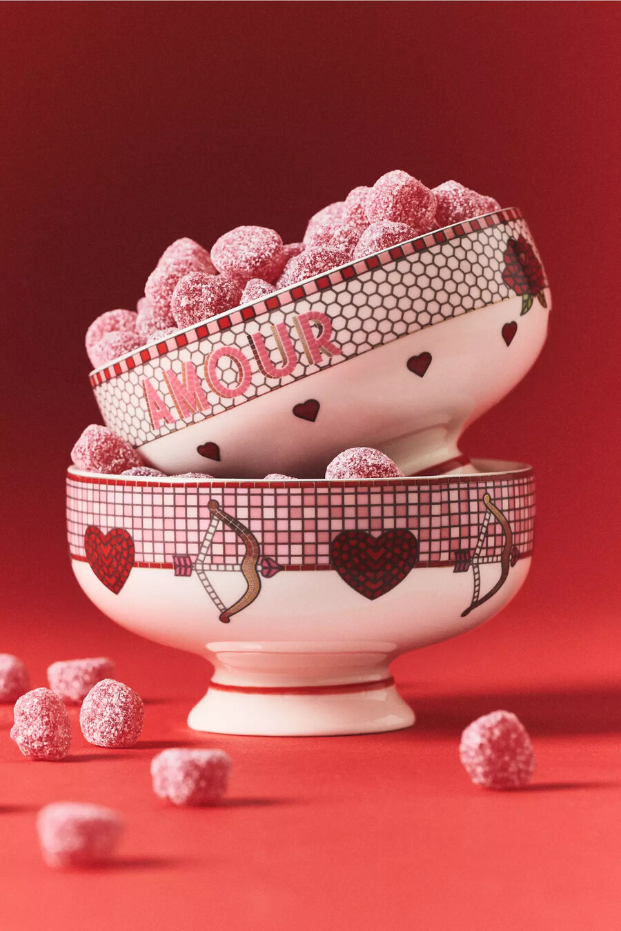 the bistro tile stoneware nut bowl valentines day edition