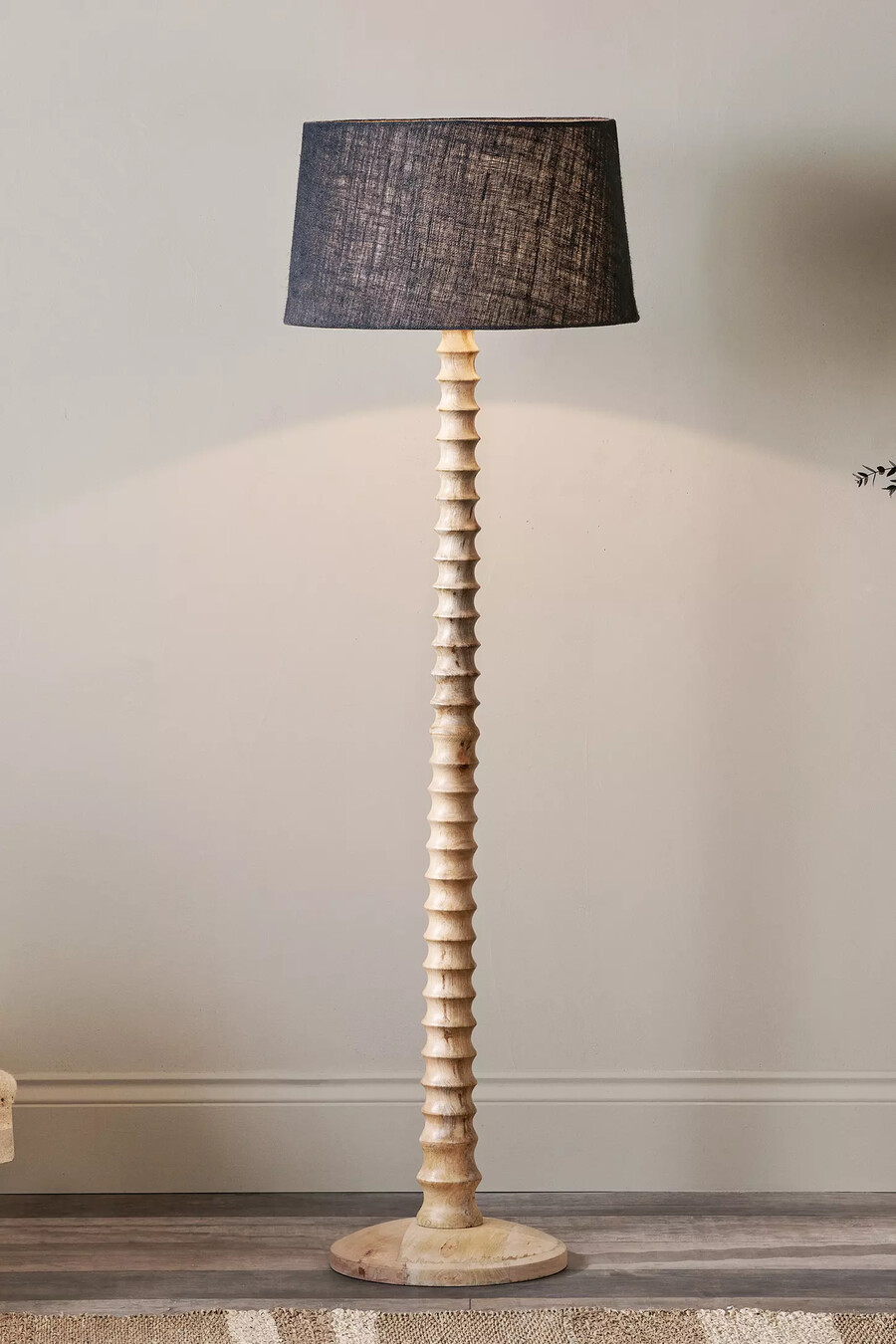 nkuku avisa mango wood floor lamp
