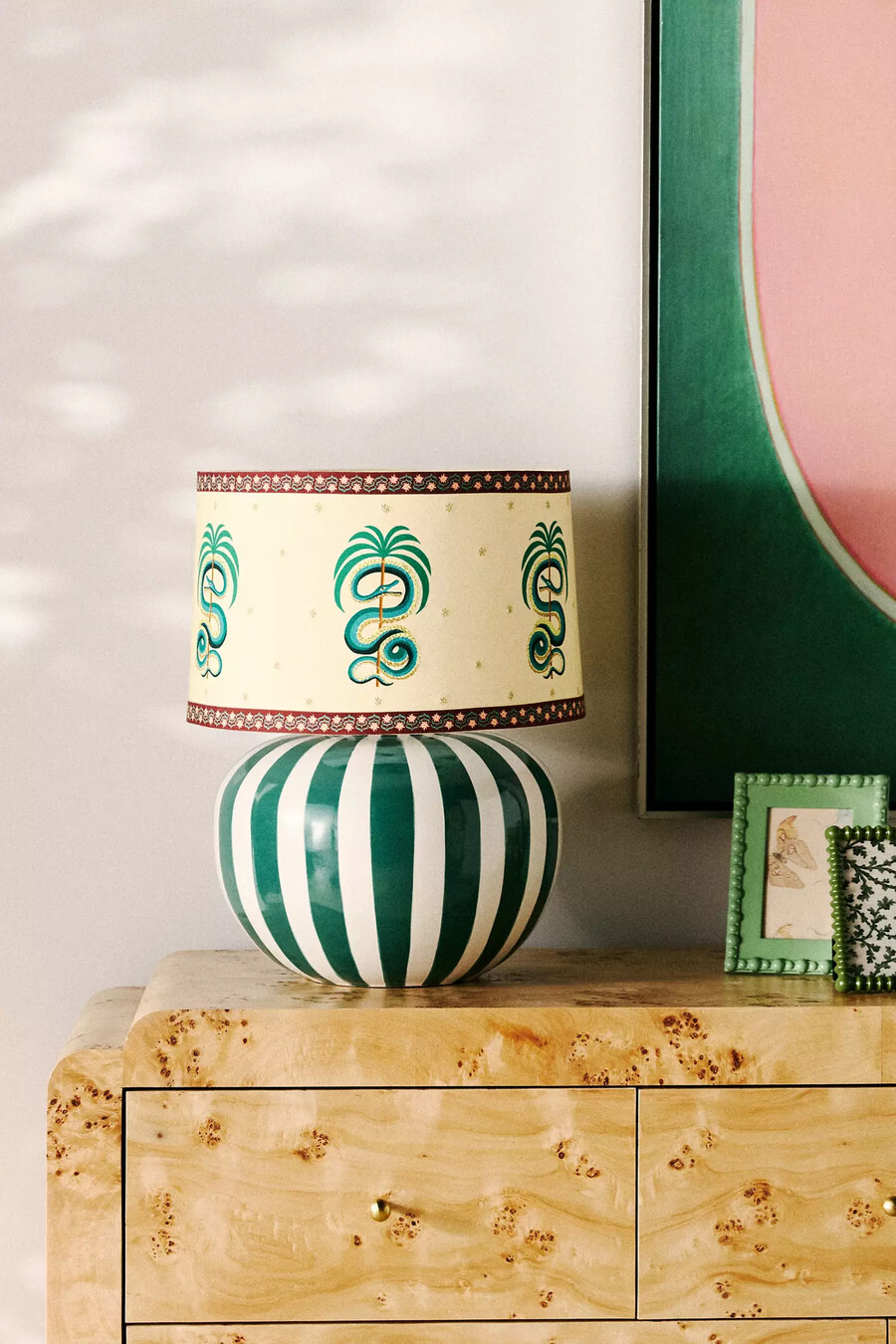 lys striped ceramic table lamp base