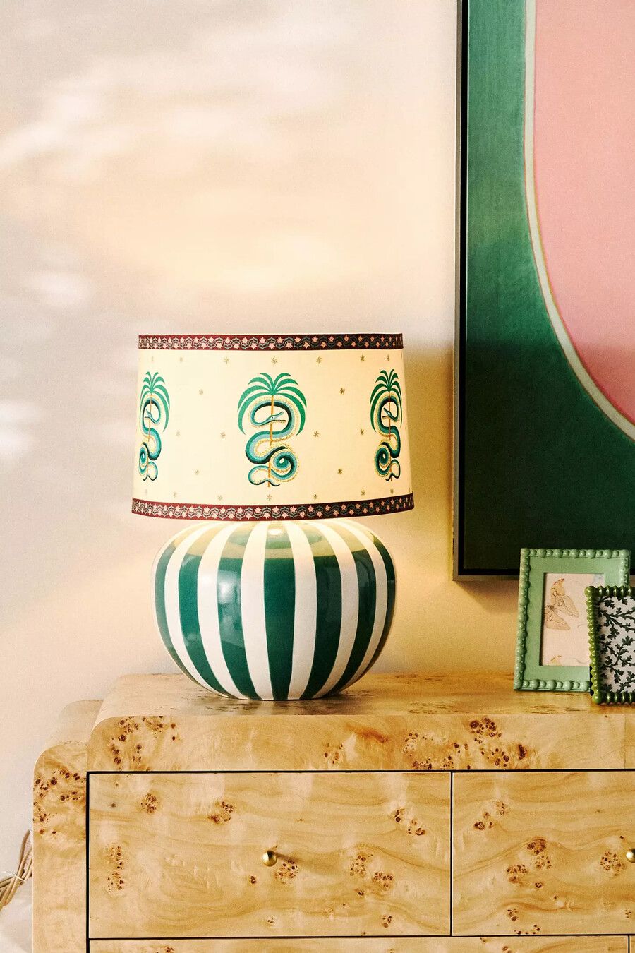 lys striped ceramic table lamp base